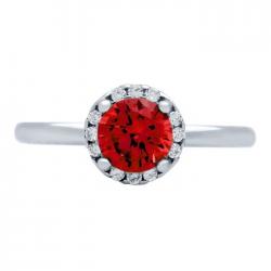 Inel argint 925 rodiat cu piatra rosie [1]